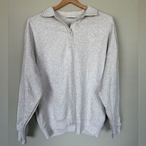 Champion Gray Long Sleeve Polo sweater